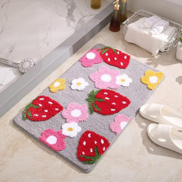 Buy Bath Mats - Strawberry Stride Bathmat at Vaaree online