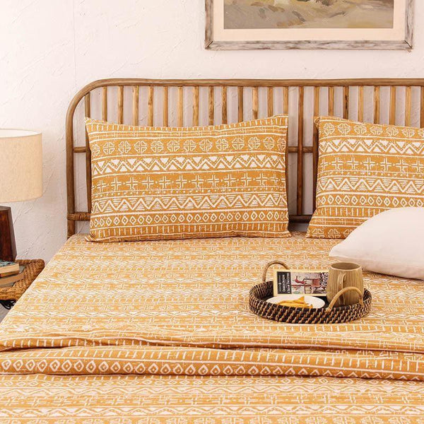 Buy Bedding Set - Dream Drift Dohar Bedding Set - Yellow at Vaaree online