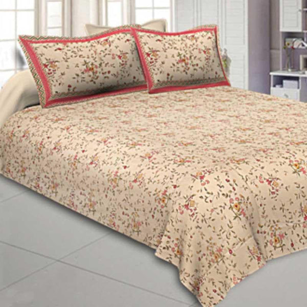 Buy Bedsheets - Akira Floral Bedsheet - Cream at Vaaree online
