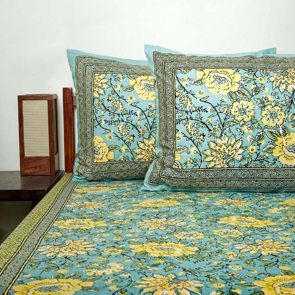 Buy Bedsheets - Alderidge Floral Printed Bedsheet - Yellow at Vaaree online