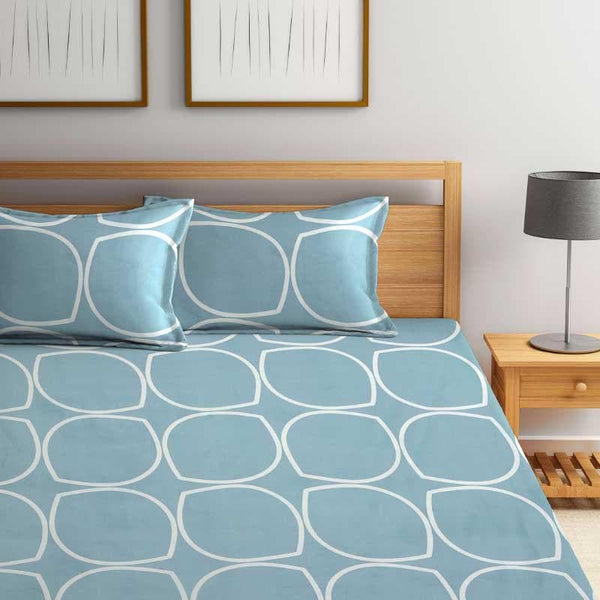 Buy Bedsheets - Circum Jive Bedsheet - Sky Blue at Vaaree online
