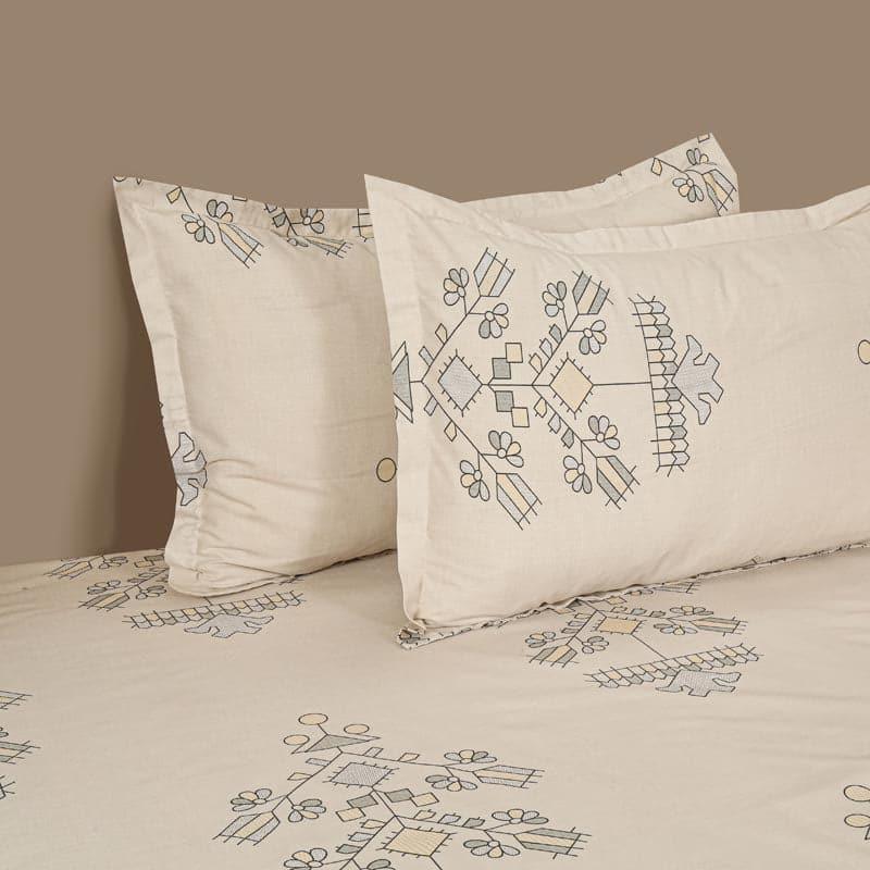 Buy Bedsheets - Navae Floral Bedsheet - Beige at Vaaree online