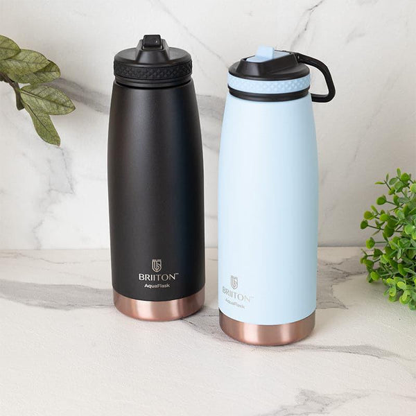 Buy Bottle - Turbo 1000 ML Hot & Cold Thermos Water Bottle (Black & Blue) - Set Of Two at Vaaree online