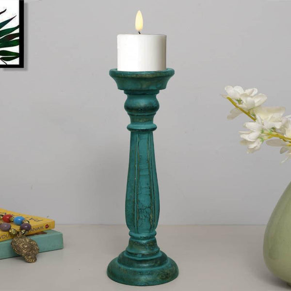 Buy Candle Holder - Oceane Wooden Candle Stand - Tall at Vaaree online