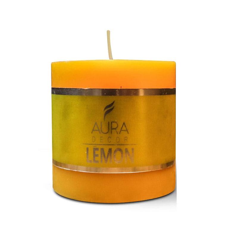 Buy Candles - Isabu Lemongrass Scented Pillar Candle - Yellow at Vaaree online