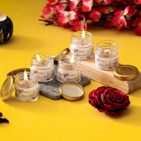 Buy Candles - Vespera Lavender Scented Candle - Set Of Five at Vaaree online