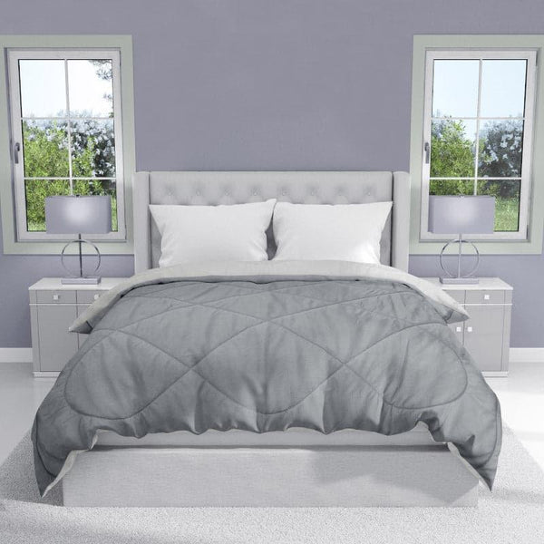 Buy Comforters & AC Quilts - Gleva Reversible Comforters - Ash & Pearl Grey at Vaaree online