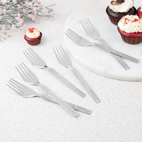 Buy Cutlery Set - Ibona Dessert Fork - Set Of Six at Vaaree online