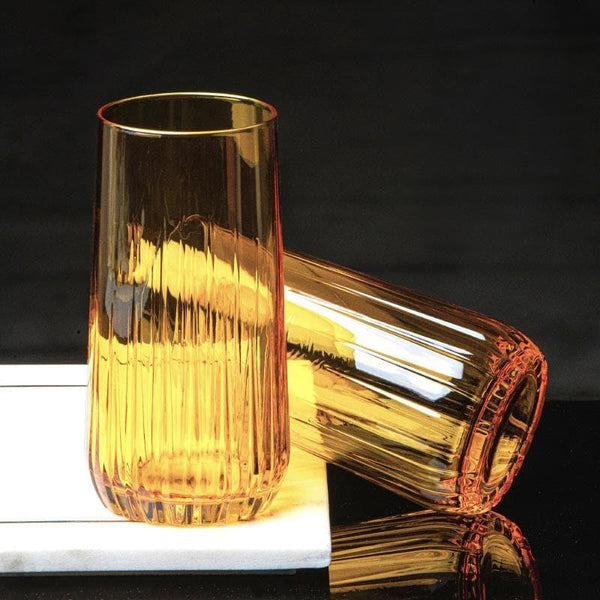 Buy Glasses - Aspen Glass Tumbler (Orange) - Set Of Six at Vaaree online