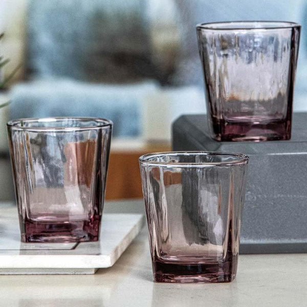 Buy Glasses - Sleek Cut Brown Glass Tumbler (170 ML) - Set Of Six at Vaaree online