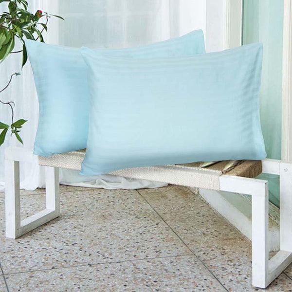 Buy Pillow Covers - Striped Wonder Pillow Cover (Aqua Blue) - Set Of Two at Vaaree online