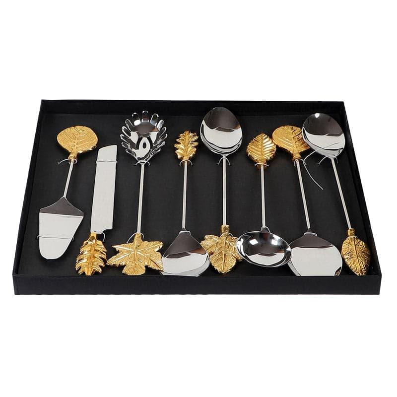 Buy Serving Spoon - Leafy Serving Spoon - Set Of Eight at Vaaree online