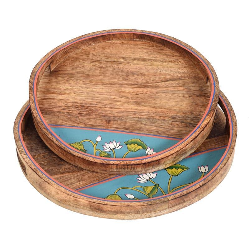 Buy Serving Tray - Ilan Wooden Tray - Set Of Two at Vaaree online