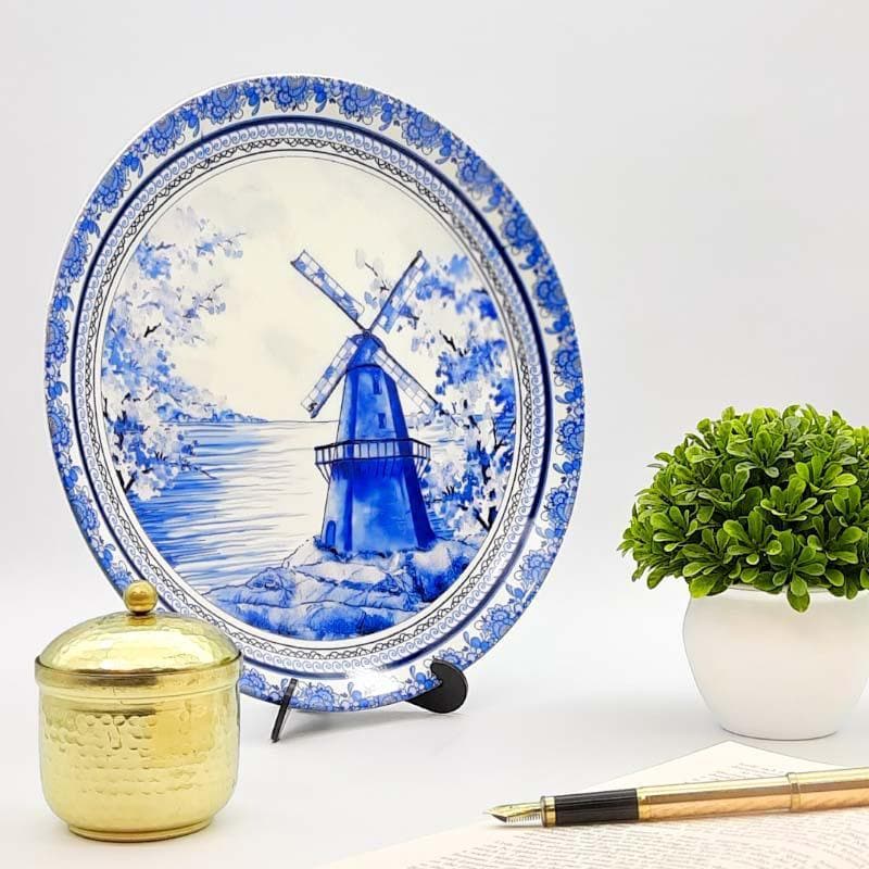 Buy Wall Plates - Delfware Dutch Blue Pottery Inspired Decorative Plate at Vaaree online