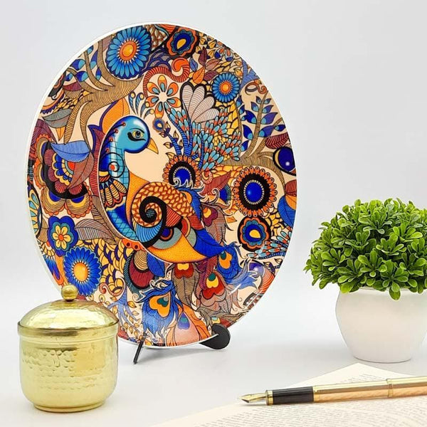Buy Wall Plates - Peacock Admiration Decorative Plate at Vaaree online