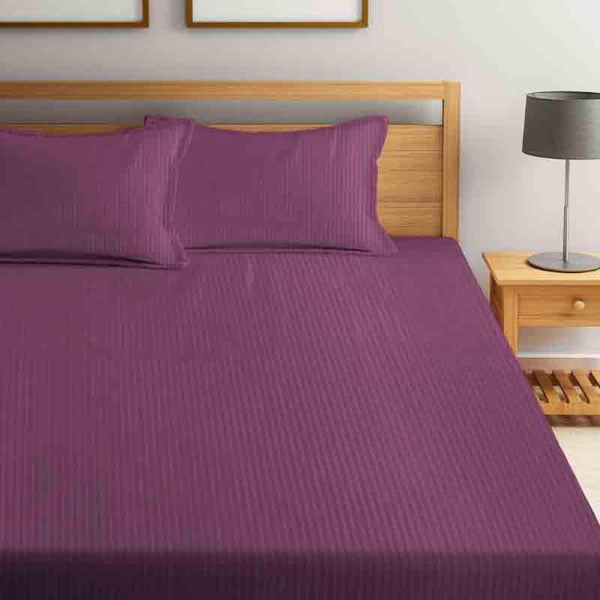 Buy Bedsheets - Striped Wonder Bedsheet - Magenta at Vaaree online