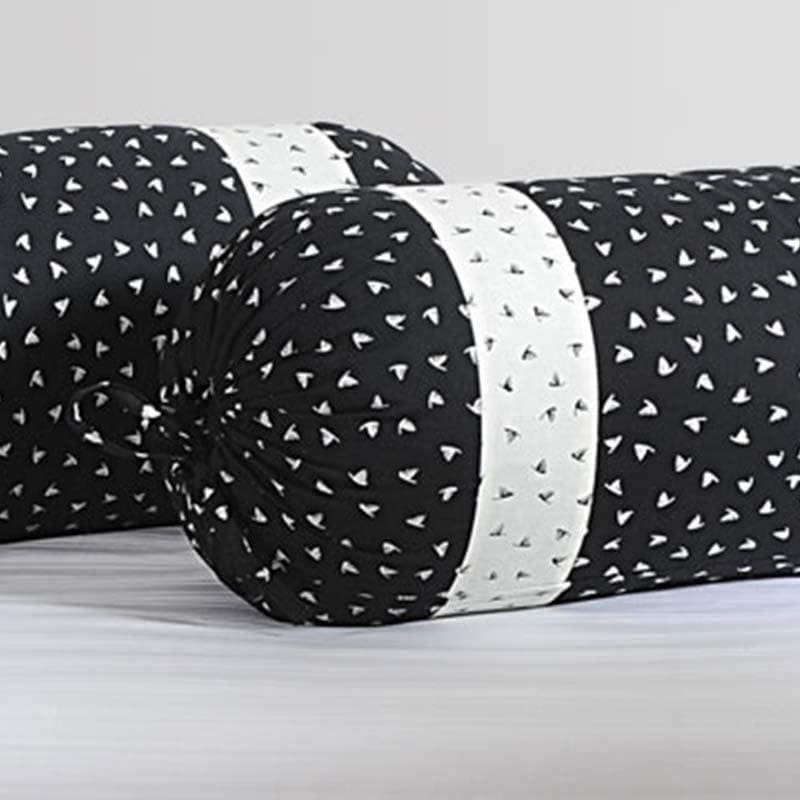 Buy Bolster Covers - Classic Black & White Bolster Cover - Set Of Two at Vaaree online
