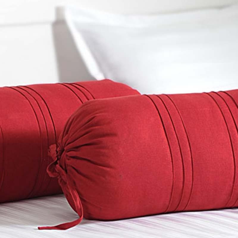 Buy Bolster Covers - Red Comfort Bolster Cover - Set Of Two at Vaaree online