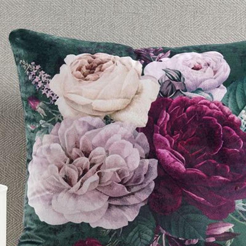 Buy Cushion Cover Sets - Emerald Floral Cushion Cover - Set Of Two at Vaaree online