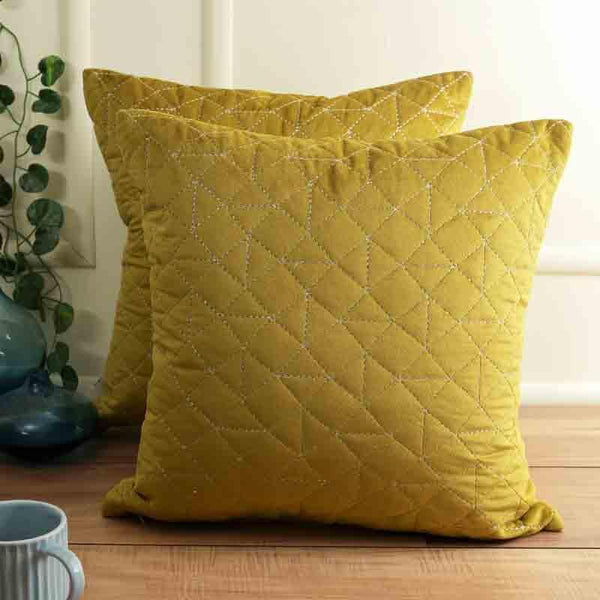 Buy Cushion Cover Sets - Marshmallow Cushion Cover - (Yellow) - Set Of Two at Vaaree online