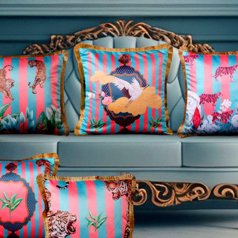 Buy Tropical Truce Cushion Cover - Set Of Five Cushion Cover Sets from Vaaree