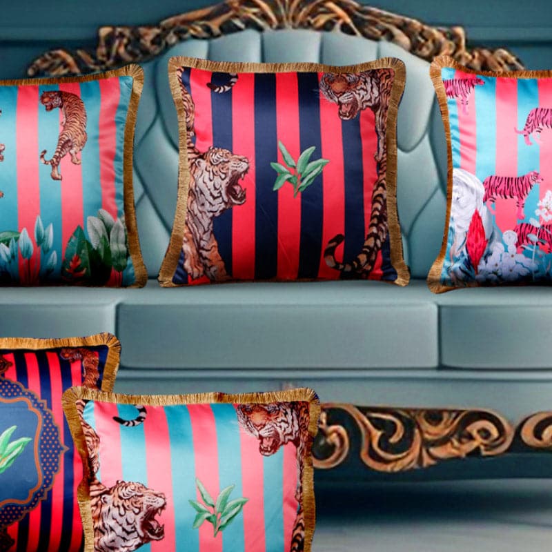 Buy Exotic Stripe Cushion Cover - Set Of Five Cushion Cover Sets from Vaaree