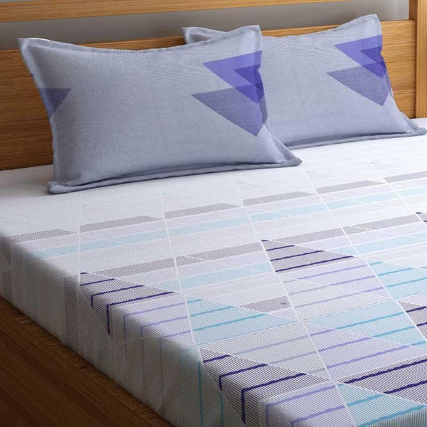 Buy Trio Frenzy Bedsheet - Blue at Vaaree online | Beautiful Bedsheets to choose from