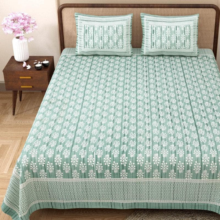Buy Tulia Bedsheet - Green at Vaaree online | Beautiful Bedsheets to choose from