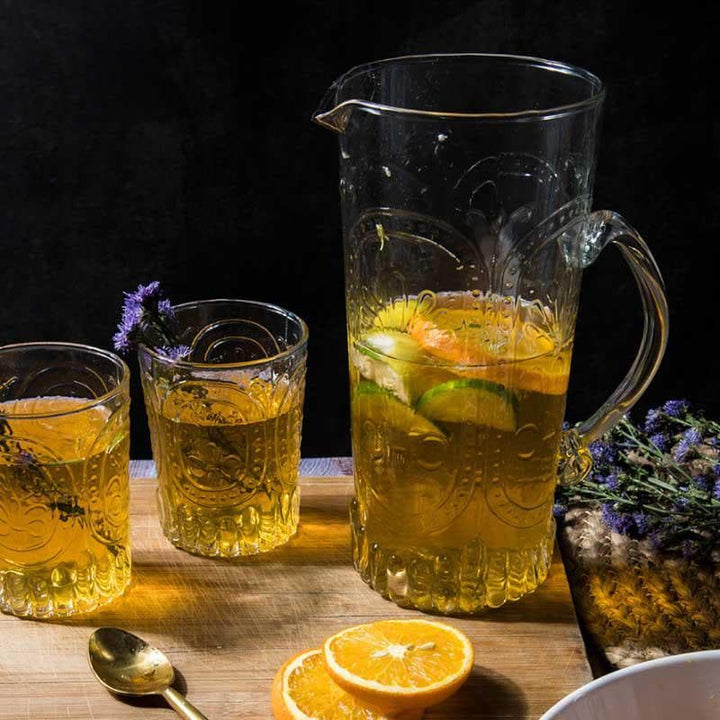 Buy Glassy Glamour Glass & Pitcher - Set Of Five at Vaaree online | Beautiful Jug , Glasses to choose from