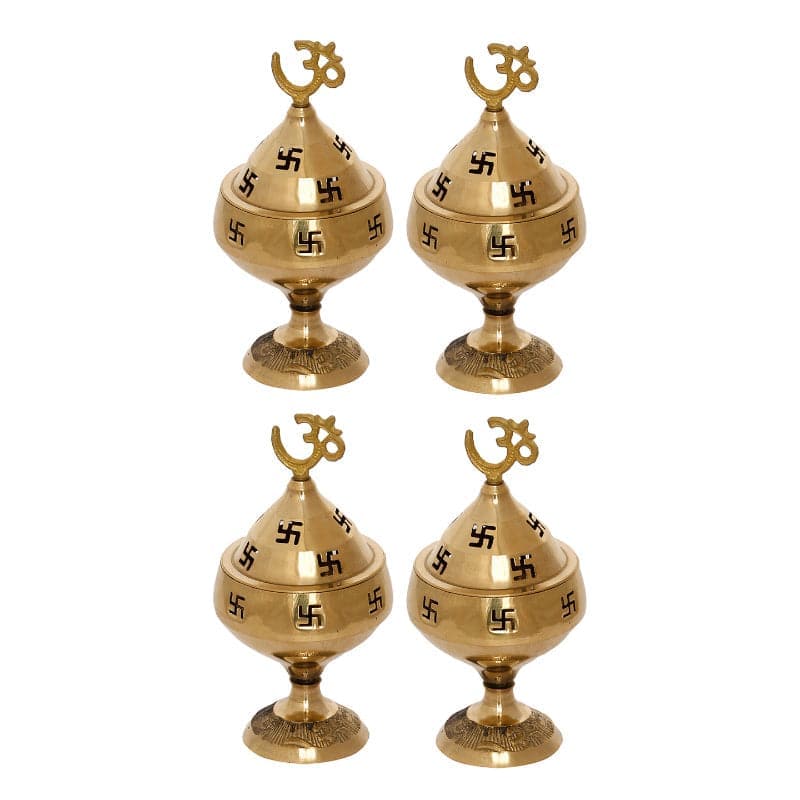 Buy Rudrana Om Swastik Akhand Diya - Set Of Four Diyas from Vaaree