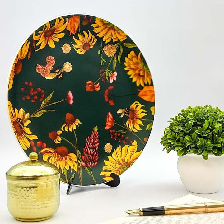 Buy Floral Bliss Green Decorative Plate at Vaaree online | Beautiful Wall Plates to choose from