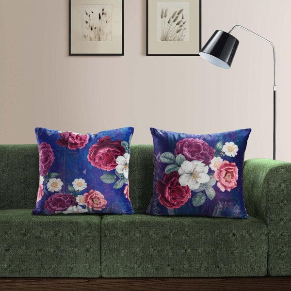 Buy Gulabi Bloom Cushion Cover - Set Of Two Online in India | Cushion Covers on Vaaree
