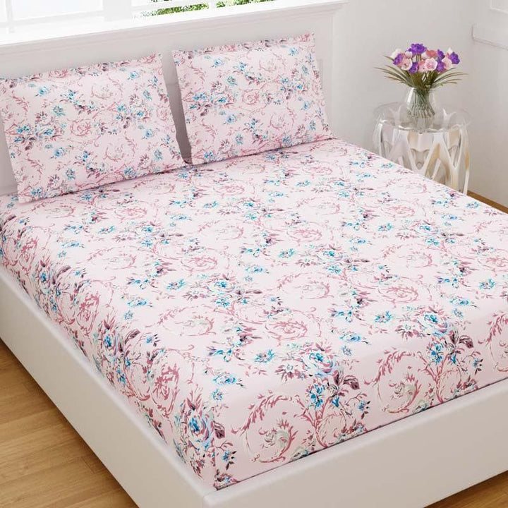 Buy Floral Caper Bedsheet - Pink at Vaaree online | Beautiful Bedsheets to choose from