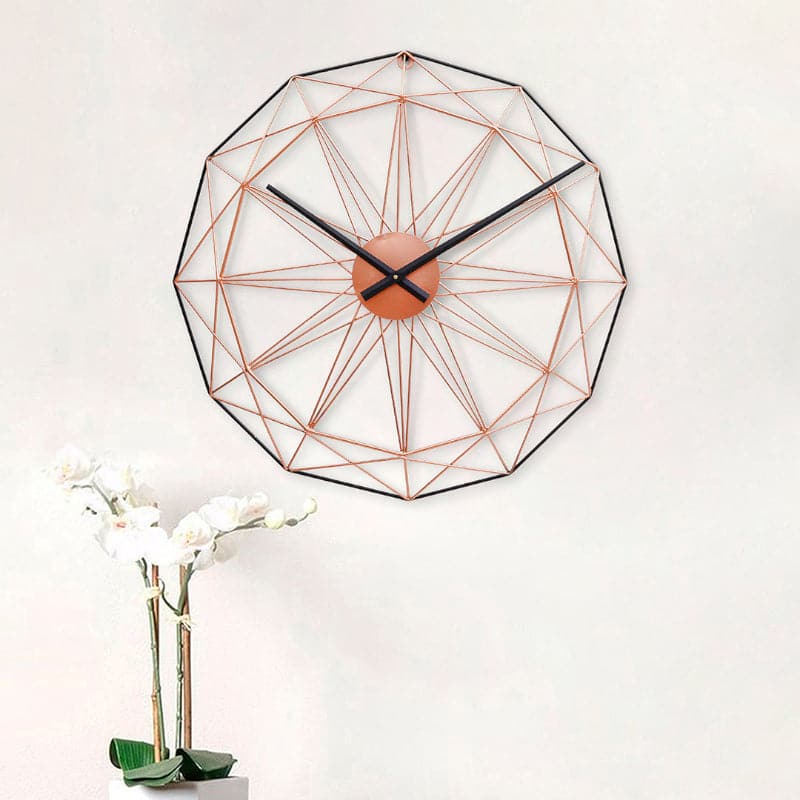 Buy Keilani Round Wall Clock - Copper Wall Clock from Vaaree