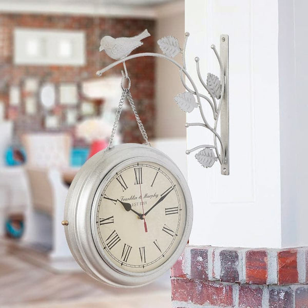 Buy Keoni Wall Clock - Silver Wall Clock from Vaaree