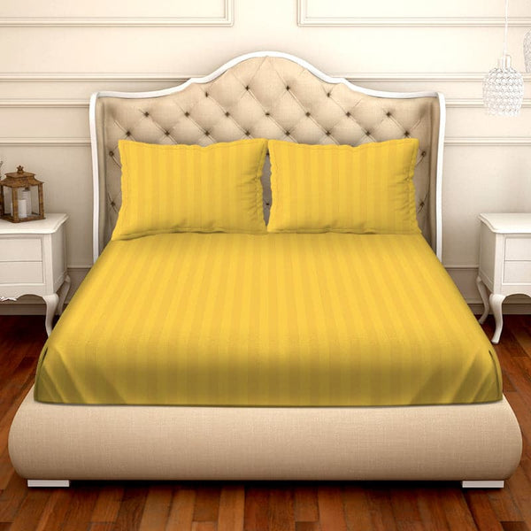 Buy Jeyne Striped Bedsheet - Yellow Bedsheets from Vaaree