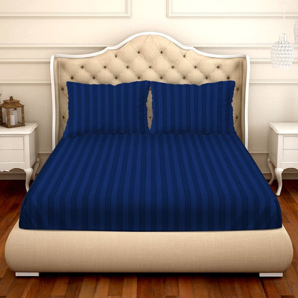 Buy Jeyne Striped Bedsheet - Blue Bedsheets from Vaaree