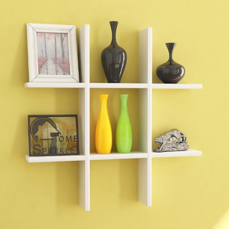 Shelves - Tic-Tac-Toe Wall Shelf - White