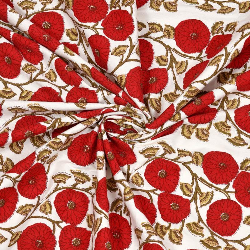 Buy Floral Twist Bedsheet - Red Bedsheets from Vaaree