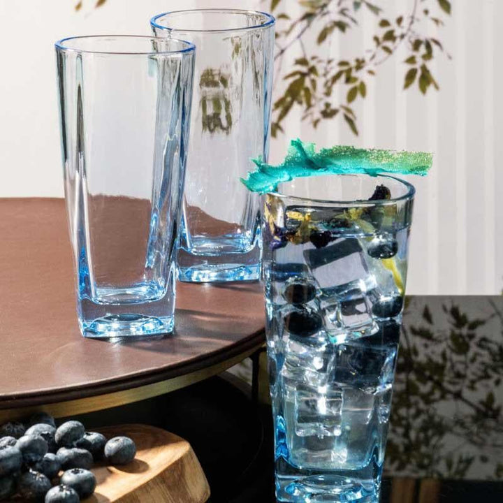 Buy Groot Blue Glass Tumbler (240 ML) - Set Of Six at Vaaree online | Beautiful Glasses to choose from