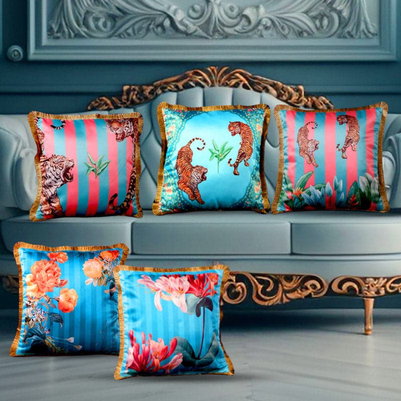 Buy Tropical Clear Cushion Cover - Set Of Five Cushion Cover Sets from Vaaree