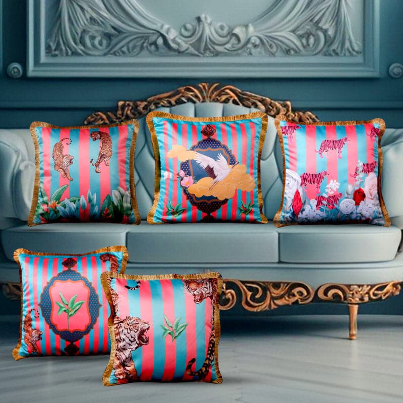 Buy Tropical Truce Cushion Cover - Set Of Five Cushion Cover Sets from Vaaree