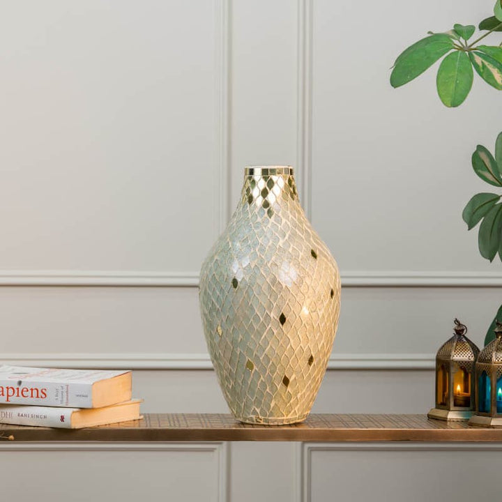 Buy Garnet Mosaic Pitcher Vase - Gold at Vaaree online | Beautiful Vase to choose from