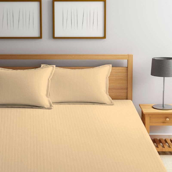 Buy Cora Stripe Bedsheet _ Beige at Vaaree online | Beautiful Bedsheets to choose from