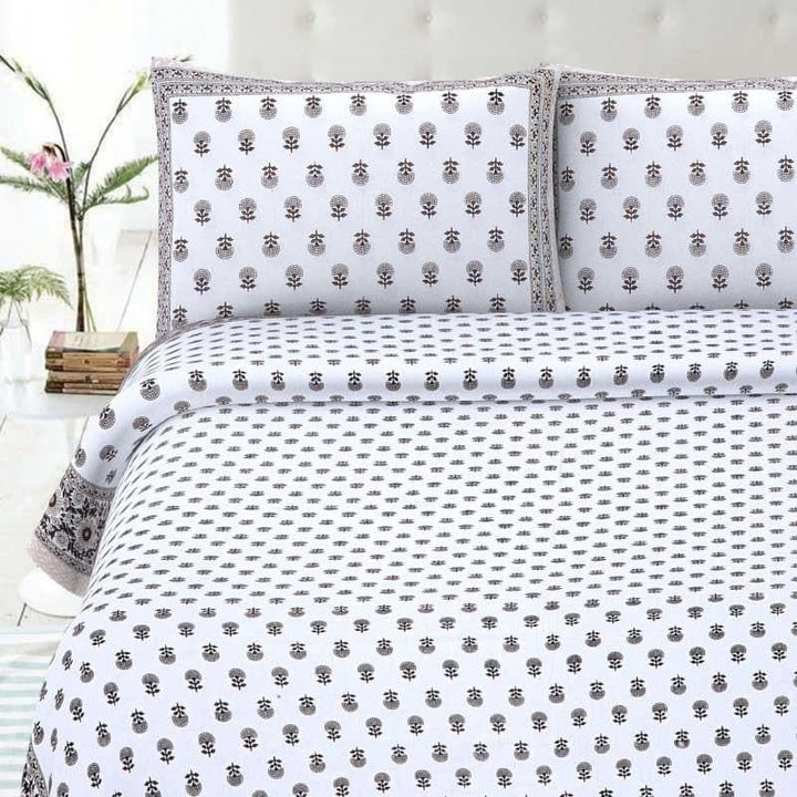 Buy Maitreyi Printed Bedsheet - Grey at Vaaree online | Beautiful Bedsheets to choose from
