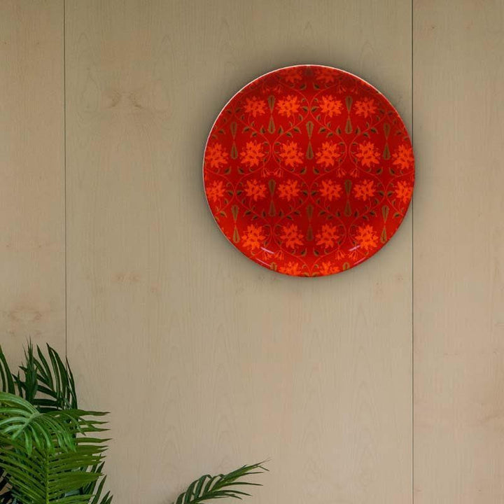 Buy Magnate Mughal decorative Plate - Red at Vaaree online | Beautiful Wall Plates to choose from