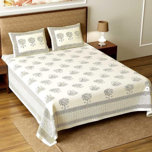 Buy Falguni Printed Bedsheet - Beige at Vaaree online | Beautiful Bedsheets to choose from
