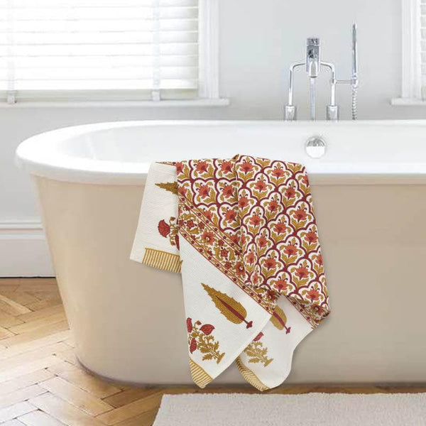 Buy Mriksha Waffle Bath Towel Online in India | Bath Towels on Vaaree