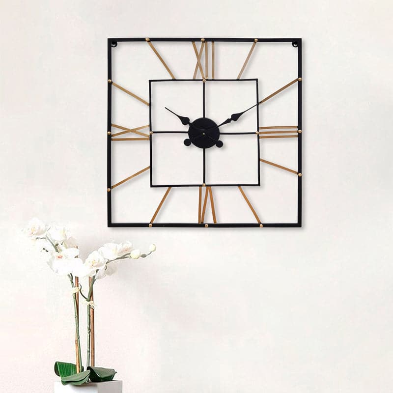 Wall Clock - Triya Square Wall Clock - Gold