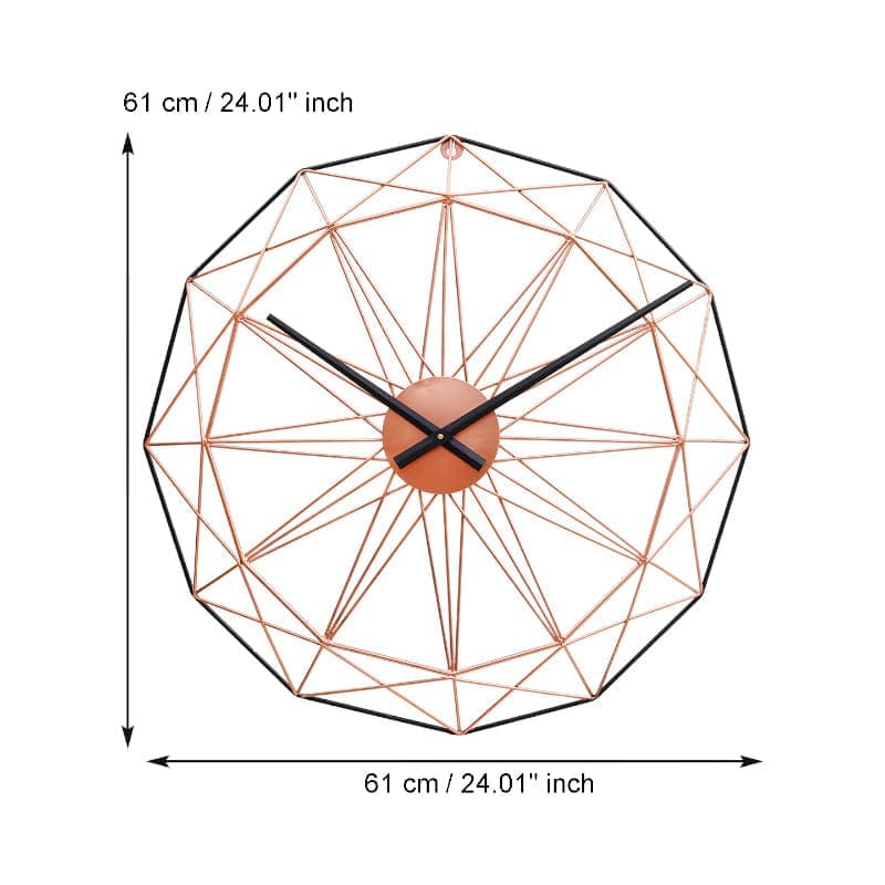 Buy Keilani Round Wall Clock - Copper Wall Clock from Vaaree